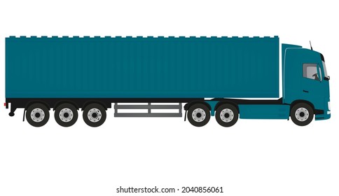 Blue delivery truck. vector illustration