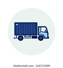 Blue delivery truck. vector illustration. Flat Truck Vector Illustration EPS10