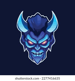 blue demon esport logo vector illustration