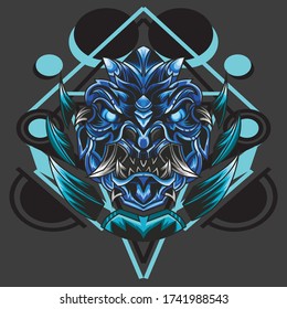 Blue Demon with sacred geometry can be used to print on demind or others