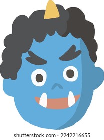 Blue demon of vector illustration