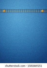 Blue denim background with stitch. Vector illustration.
