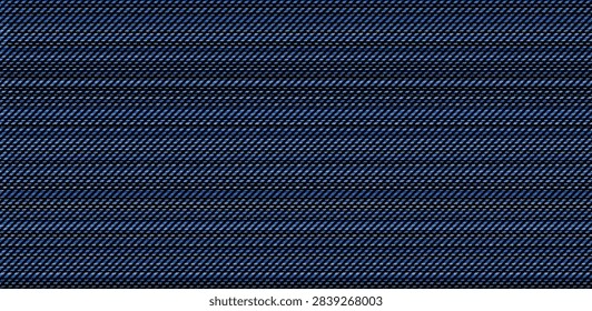 Blue Denim Fabric Texture Vector Background with Woven Twill Weave Pattern for Jeans
