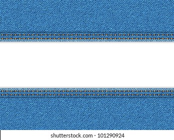 Blue denim frame with copy space. Vector illustration.