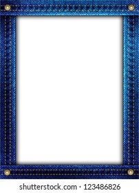 A blue denim frame with space for your image or text. EPS10 vector format