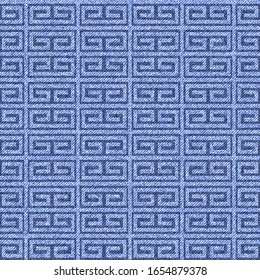 Blue denim jeans pattern. Seamless texture ornament. Graphic Fashion print. Vector illustration.