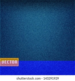 Blue denim jeans texture,vector EPS10
