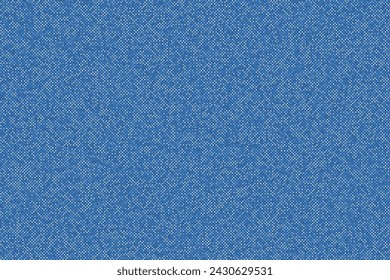 Blue denim material texture. Overlay worn texture stamps with jeans, cotton, fabric, canvas. Blue and white light pattern. Wall surface background. Vector Illustration, eps 10. 