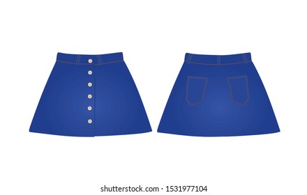 Blue denim skirt. vector illustration