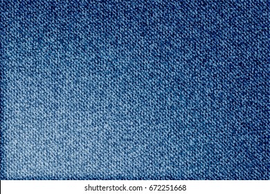 Blue denim texture background. Jeans pattern. Dark blue jeans cloth. Vector.