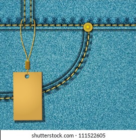 blue denim texture with the label