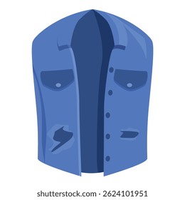 Blue denim vest with pockets and buttons, designed for fashionable individuals seeking a stylish and trendy look