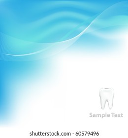 Blue Dental Background With Tooth, Vector Illustration