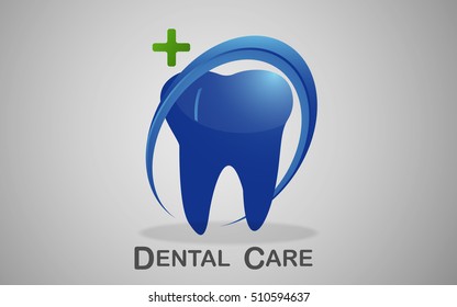 Blue dental logo with green cross 
