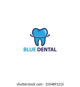 blue dental logo with tooth illustration