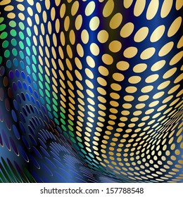 Blue design abstract , vector Illustration ,abstract circle background ,  fractal abstract  ,pattern background , dotted background , background of circles converging to the center.