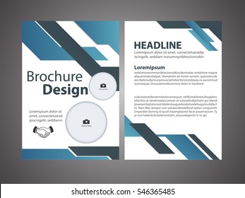 Blue design Brochure Flyer design Layout template, size A4, Front page and back page