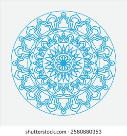 Blue Design Circular Mandala Multicolored Designs