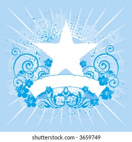 Blue design element, emblem