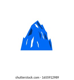 BLUE DESIGN MOUNTAIN ICON, LOGO ON WHITE