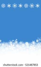 Blue Design with Snowflakes Vector, Copy Space