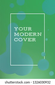 Blue design template and illustration in stylish and trendy bright gradient colors with abstract fluid shapes, paint splashes, ink drops - futuristic posters, banners and cover designs. Vector image.