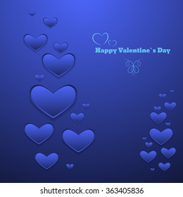 Blue Design Template red eps 10 Heart for Valentines Day Background
