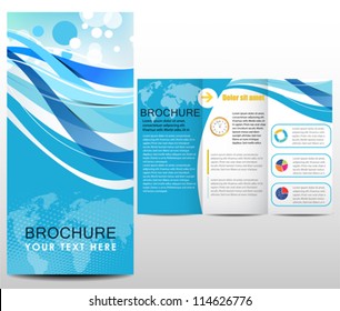 Blue design template, vector