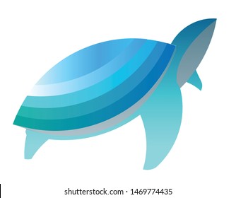 Blue design turtle with golden ratio