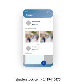 Blue Design UI, UX, GUI screen for mobile apps design. Modern responsive user interface design of mobile applications including Portfolio screen