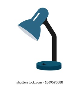 Blue desk lamp isolated on white background.Vector illustration