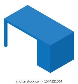 Blue desktop icon. Isometric of blue desktop vector icon for web design isolated on white background