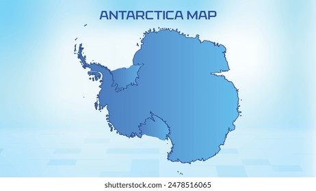 Blue detailed map of Antarctica with States administrative divisions. Political Antarctica map vector illustration.