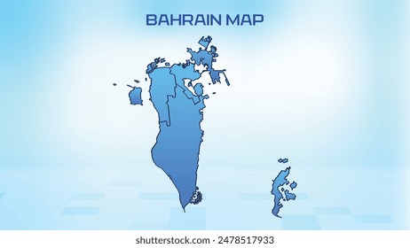 Mapa azul detallado de Bahréin con divisiones administrativas de los estados. Ilustración vectorial del mapa político de Bahréin.