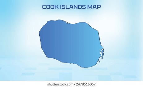 Blue detailed map of Cook Islands with States administrative divisions. Political Cook Islands map vector illustration.