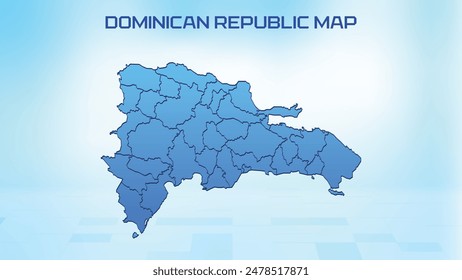 Blue detailed map of Dominican Republic with States administrative divisions. Political Dominican Republic map vector illustration.