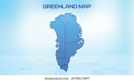 Blue detailed map of Greenland with States administrative divisions. Political Greenland map vector illustration.