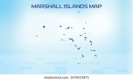 Blue detailed map of Marshall Islands with States administrative divisions. Political Marshall Islands map vector illustration.