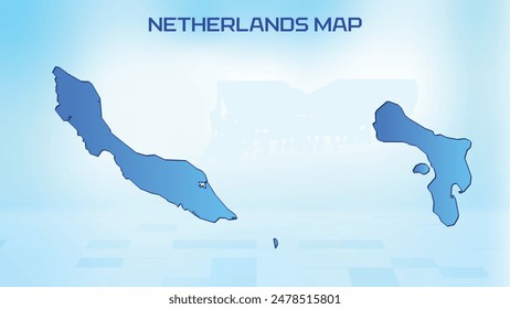 Blue detailed map of Netherlands with States administrative divisions. Political Netherlands map vector illustration.