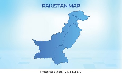 Blue detailed map of Pakistan with States administrative divisions. Political Pakistan map vector illustration.