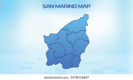 Blue detailed map of San Marino with States administrative divisions. Political San Marino map vector illustration.