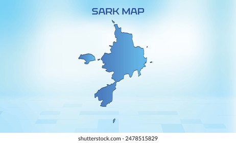 Blue detailed map of Sark with States administrative divisions. Political Sark map vector illustration.