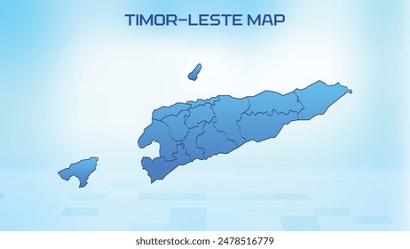 Blue detailed map of Timor-Leste with States administrative divisions. Political Timor-Leste map vector illustration.