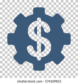 Blue Development Cost toolbar icon. Vector pictograph style is a flat symbol on chess transparent background.