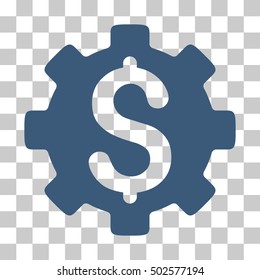 Blue Development Cost toolbar pictogram. Vector pictogram style is a flat symbol on chess transparent background.