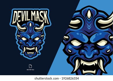 Blue Devil Mascot Logo Illustration For A Game Team