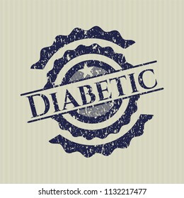 Blue Diabetic rubber stamp