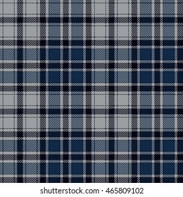 Blue diagonal check plaid seamless fabric texture. Vector illustration. EPS10.