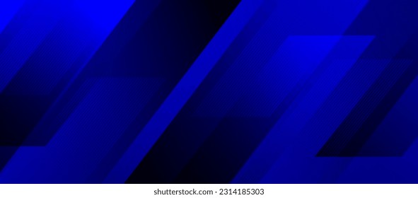 Blue diagonal geometric overlay layer background with lines pattern. Abstract Diagonal rectangle shape graphic elements. Modern banner backdrop template design with space for text. Vector illustration