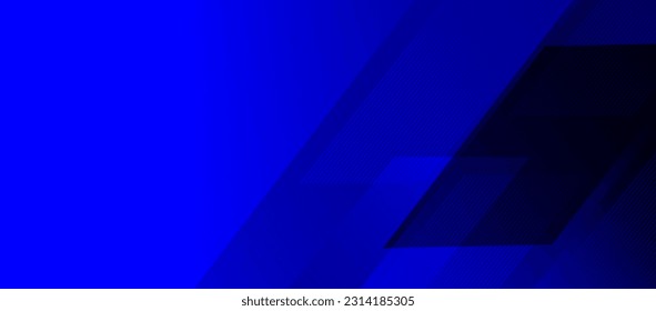 Blue diagonal geometric overlay layer background with lines pattern. Abstract Diagonal rectangle shape graphic elements. Modern banner backdrop template design with space for text. Vector illustration